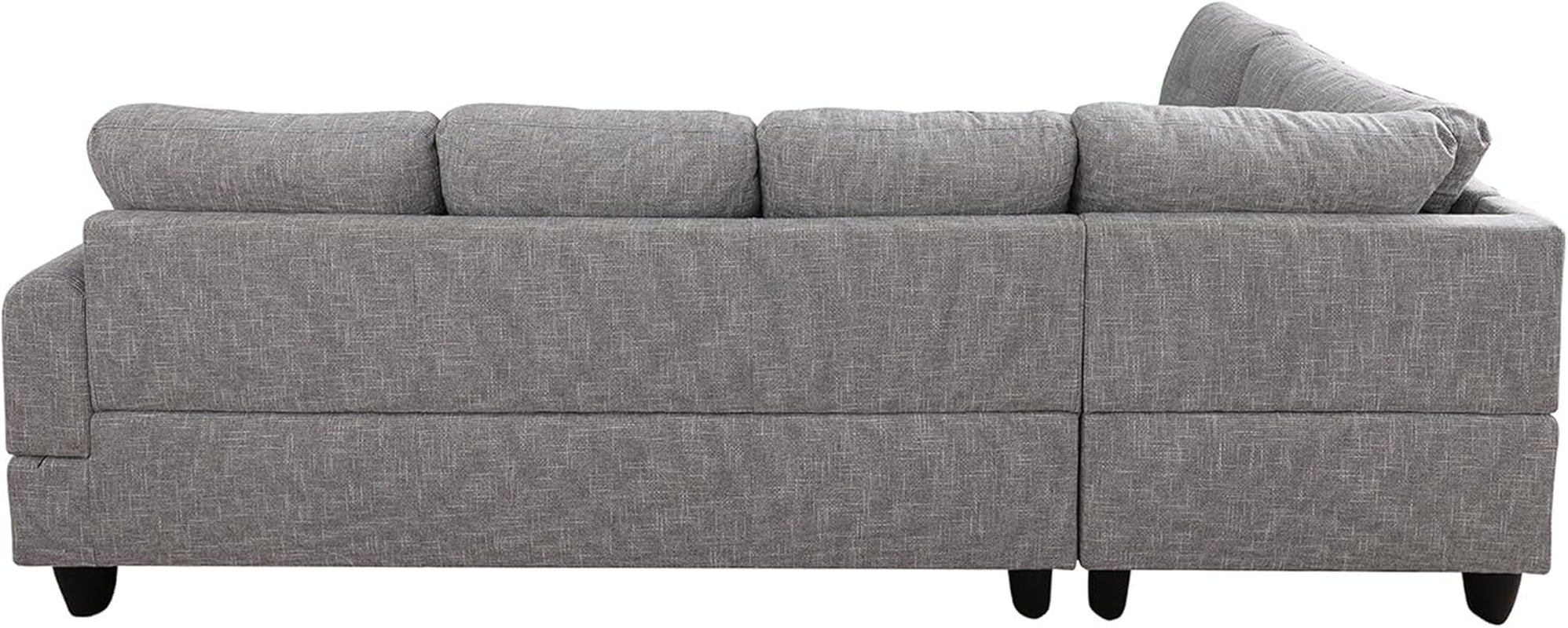 3 Piece Sectional Sofa Set Left Facing Chaise Grey