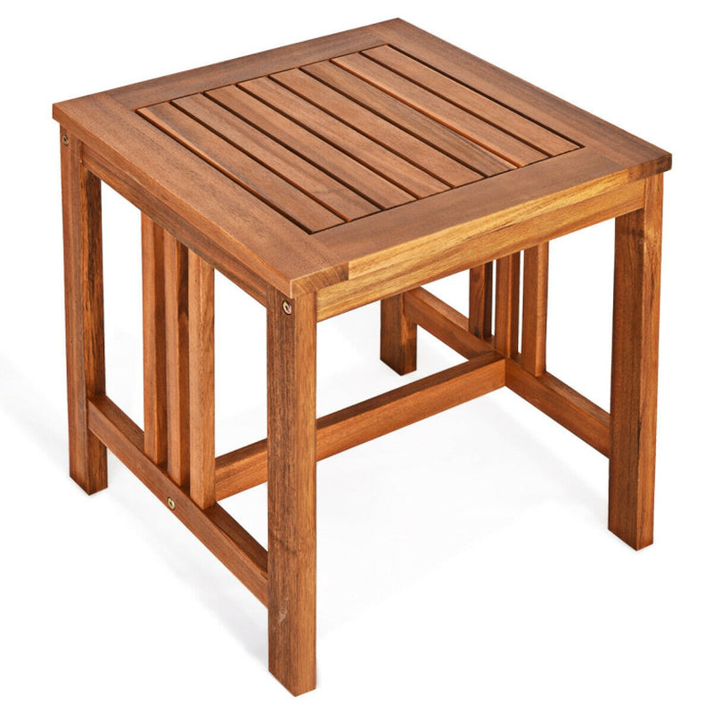 3-Piece Solid Wood Acacia Outdoor Patio Sofa Set With Cushions And Durable Frame For Relaxed Outdoor Living