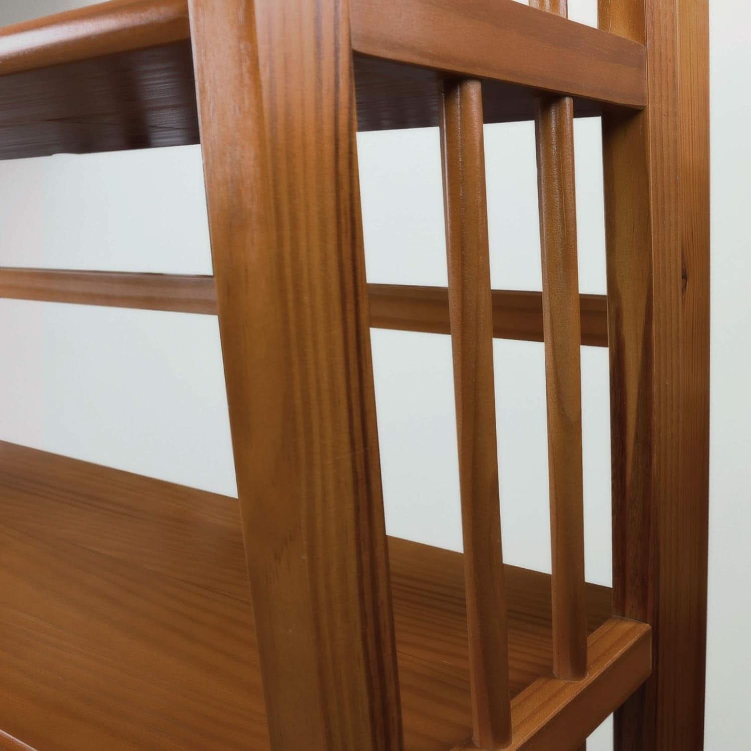 3 Shelf Stackable 27.5 Inch Wide Chestnut Fold Bookcase