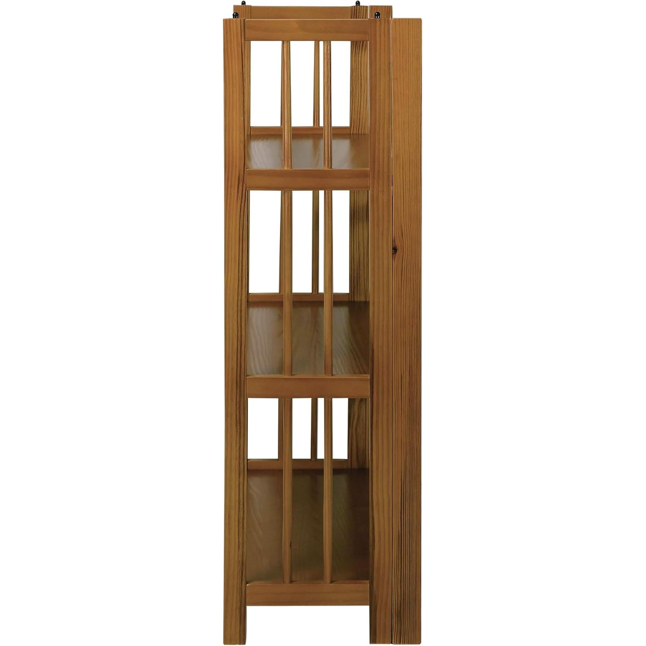 3 Shelf Stackable 27.5 Inch Wide Chestnut Fold Bookcase