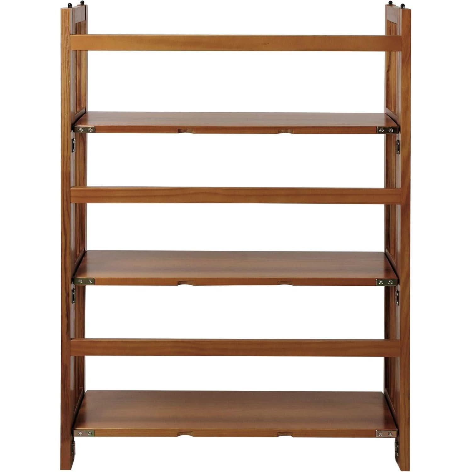 3 Shelf Stackable 27.5 Inch Wide Chestnut Fold Bookcase