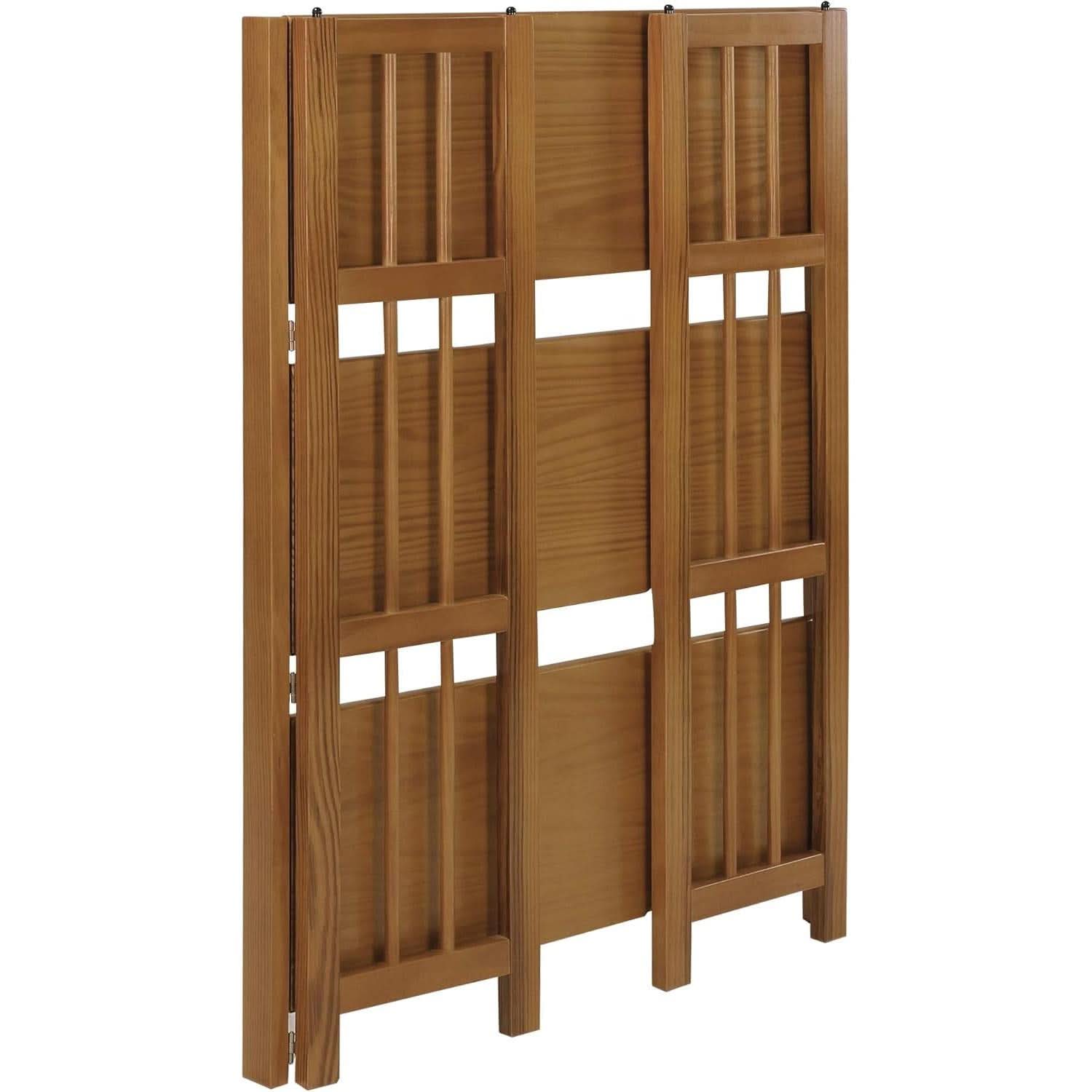 3 Shelf Stackable 27.5 Inch Wide Chestnut Fold Bookcase