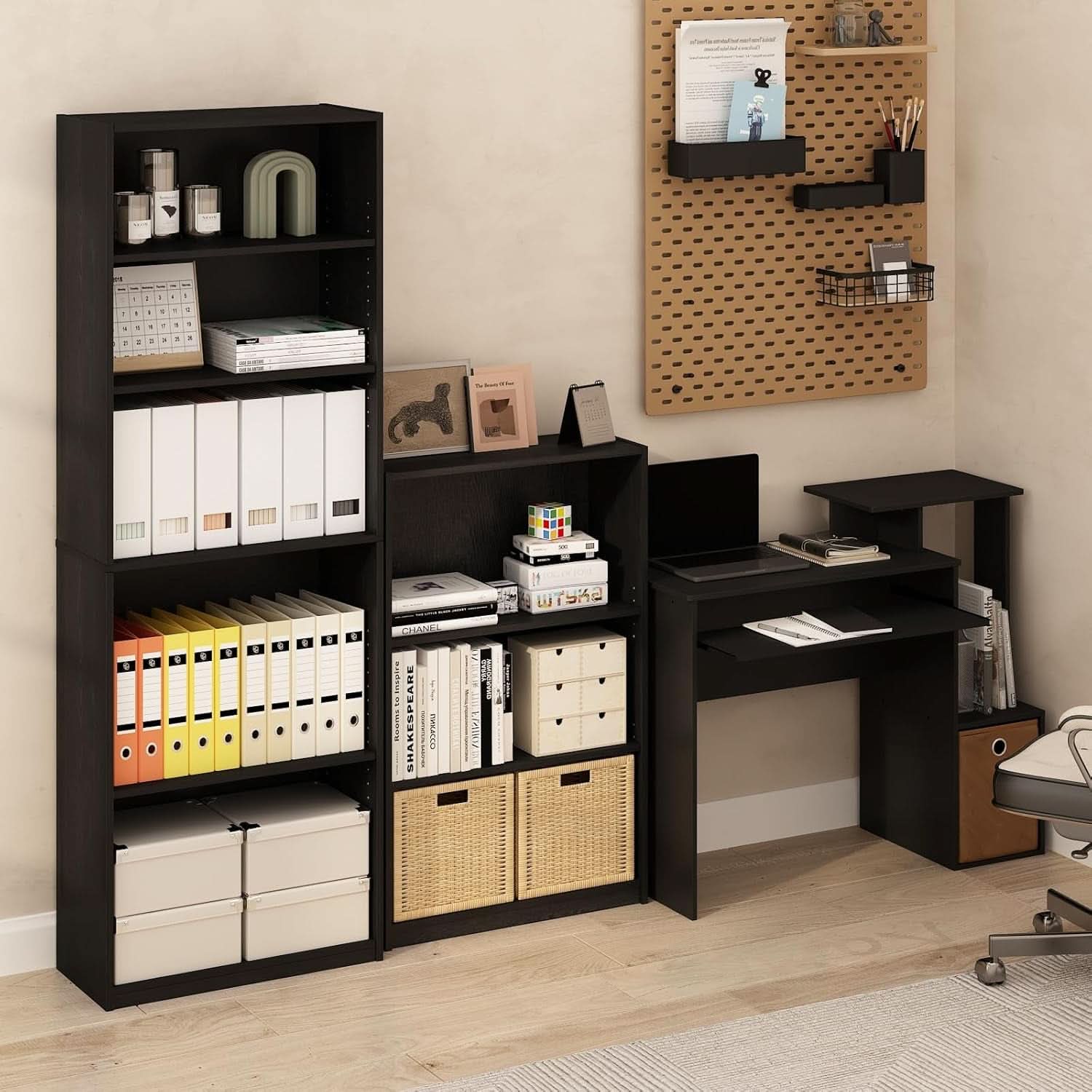 3 Tier Adjustable Bookcase For Home Office Storage