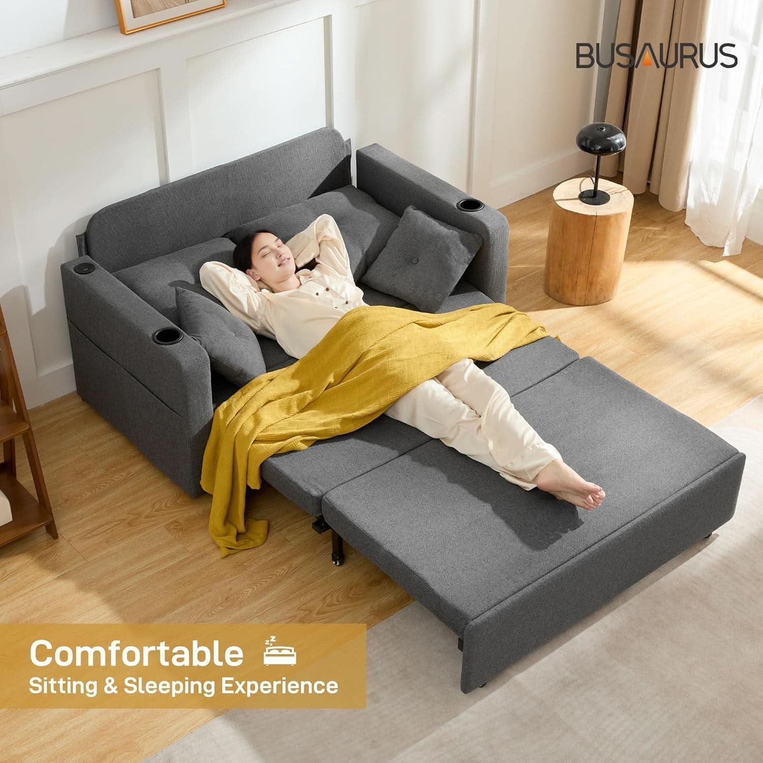 3 in 1 Convertible Sofa Bed with Storage and USB