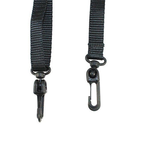 30" Adjustable Nylon Tether Strap with Plastic Swivel Snap Hooks - 0.5" wide
