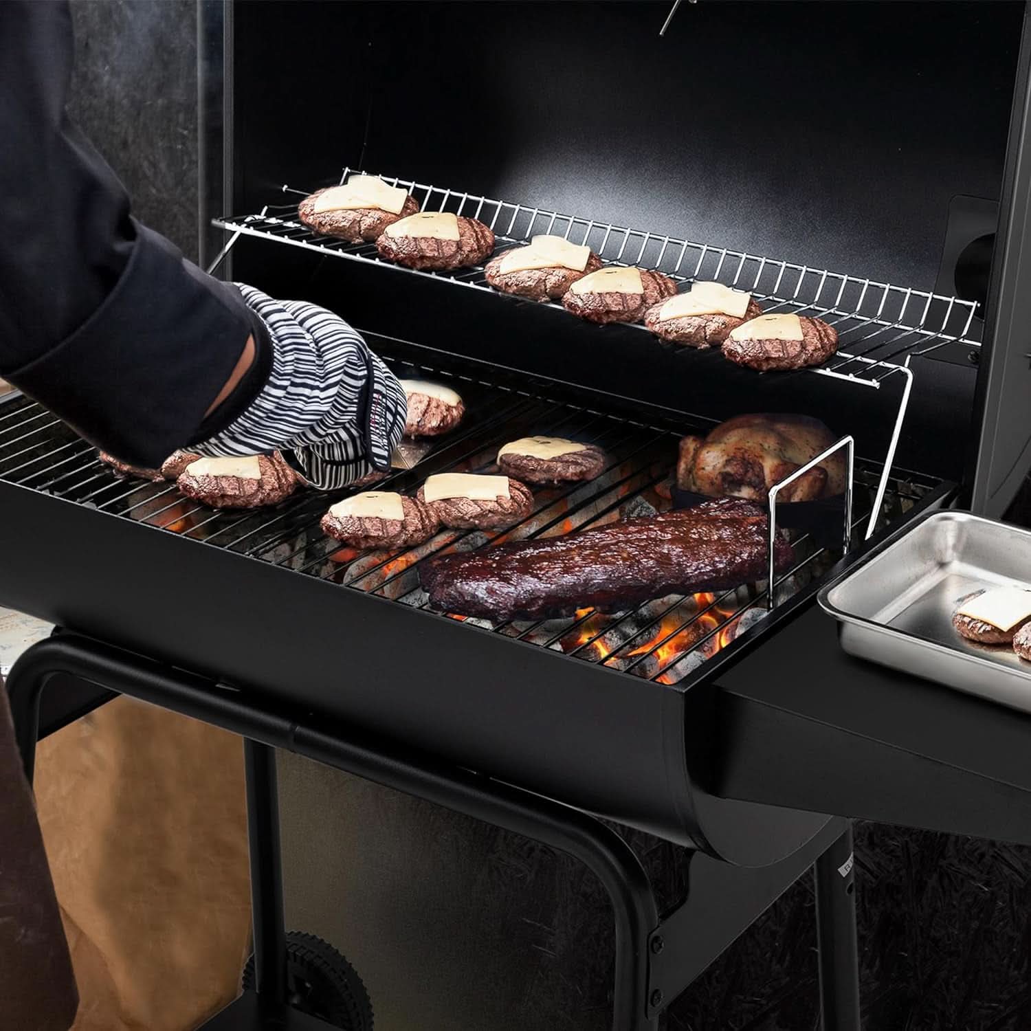 30 Inch Barrel Charcoal Grill With 627 Square Inches Cooking Space