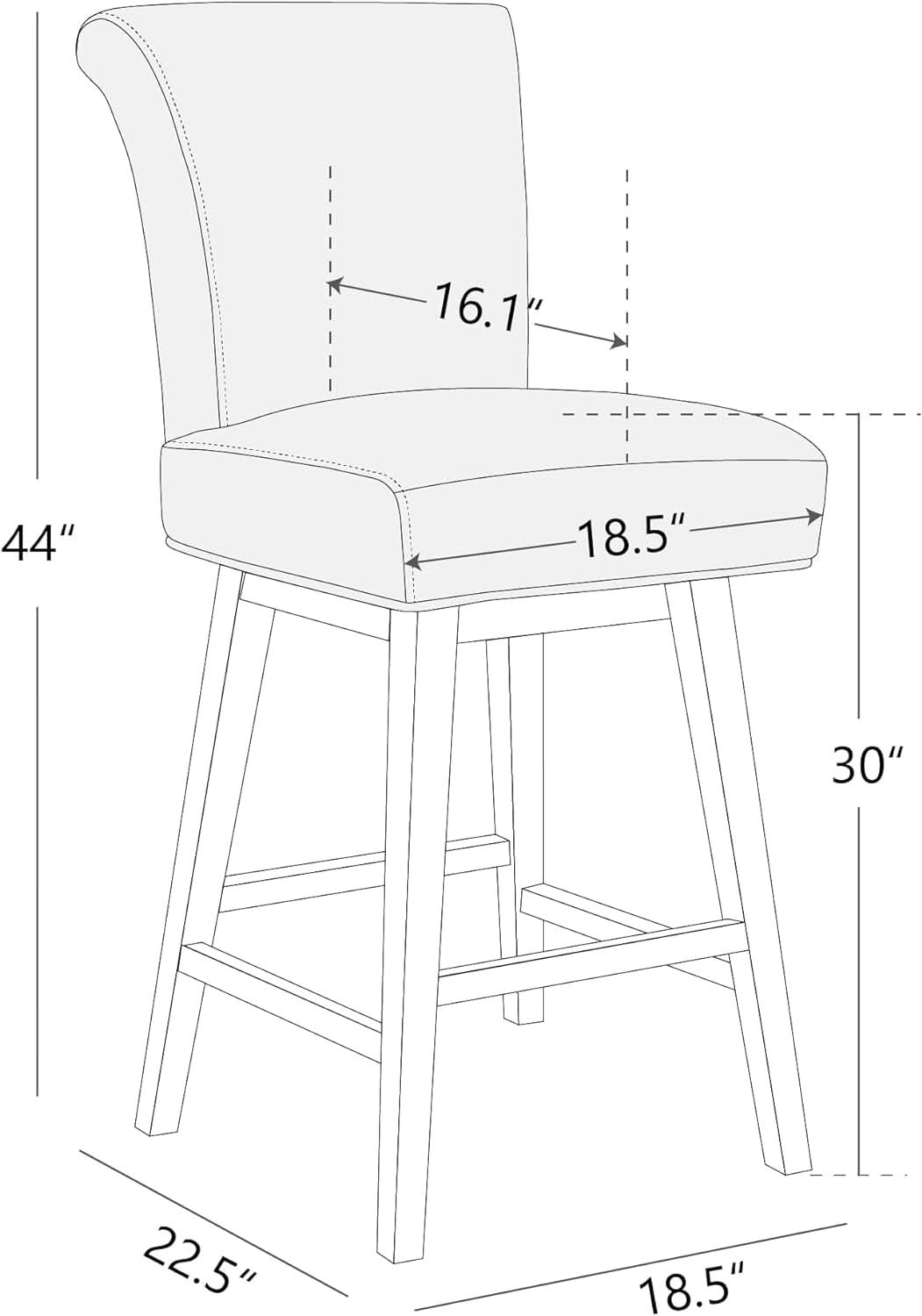 30 Inch Counter Height Swivel Bar Stools Set Of 2 Black