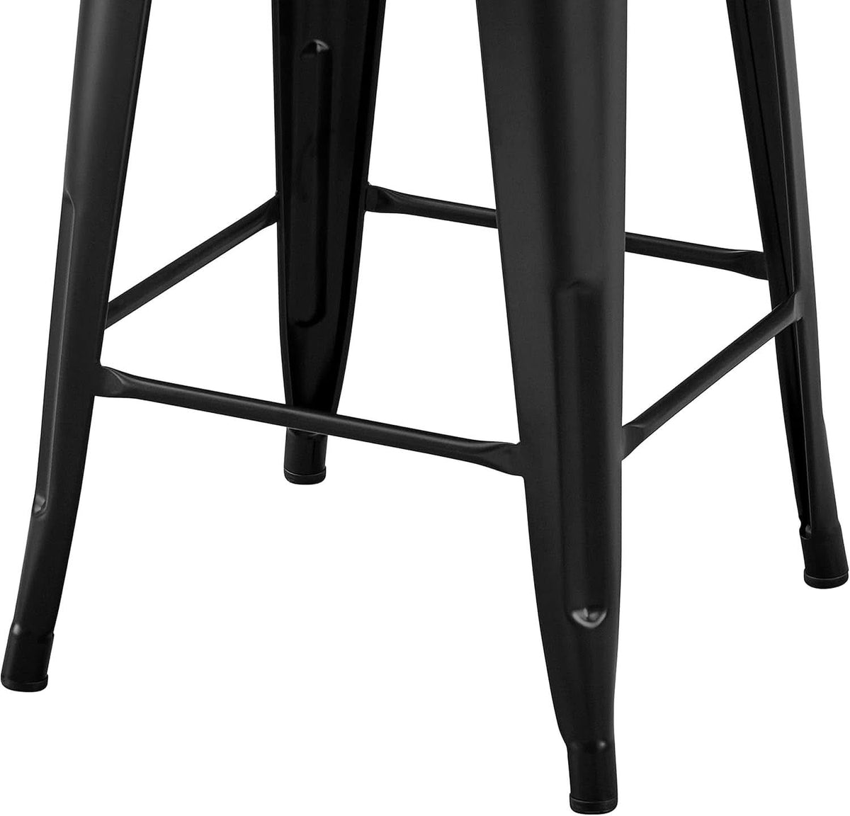 30 Inch Matte Black Metal Bar Stool Set Of 4 With Low Back