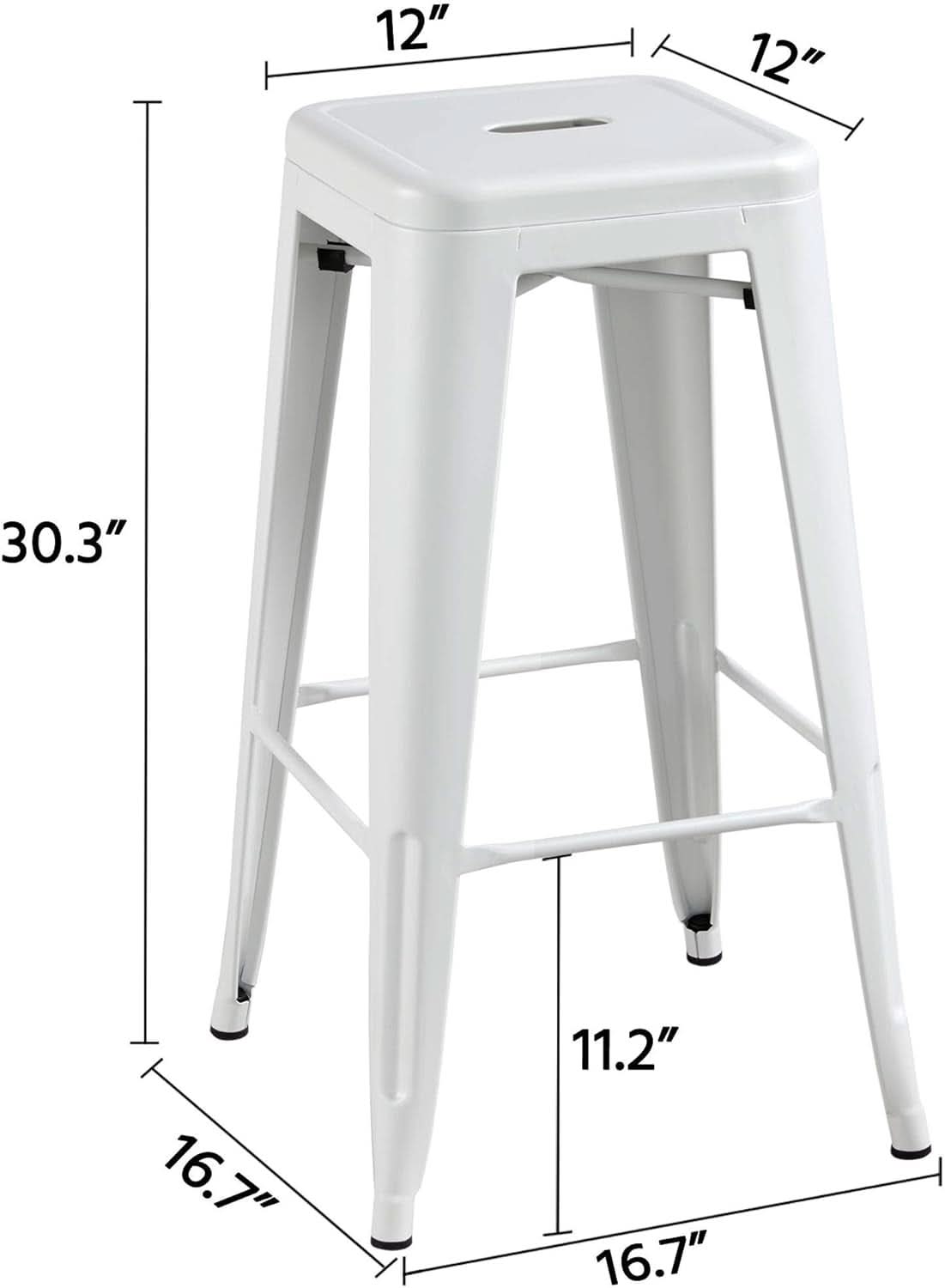 30 Inch Stacking Metal Bar Stool Indoor Outdoor Use