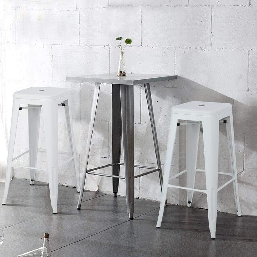 30 Inch Stacking Metal Bar Stool Indoor Outdoor Use