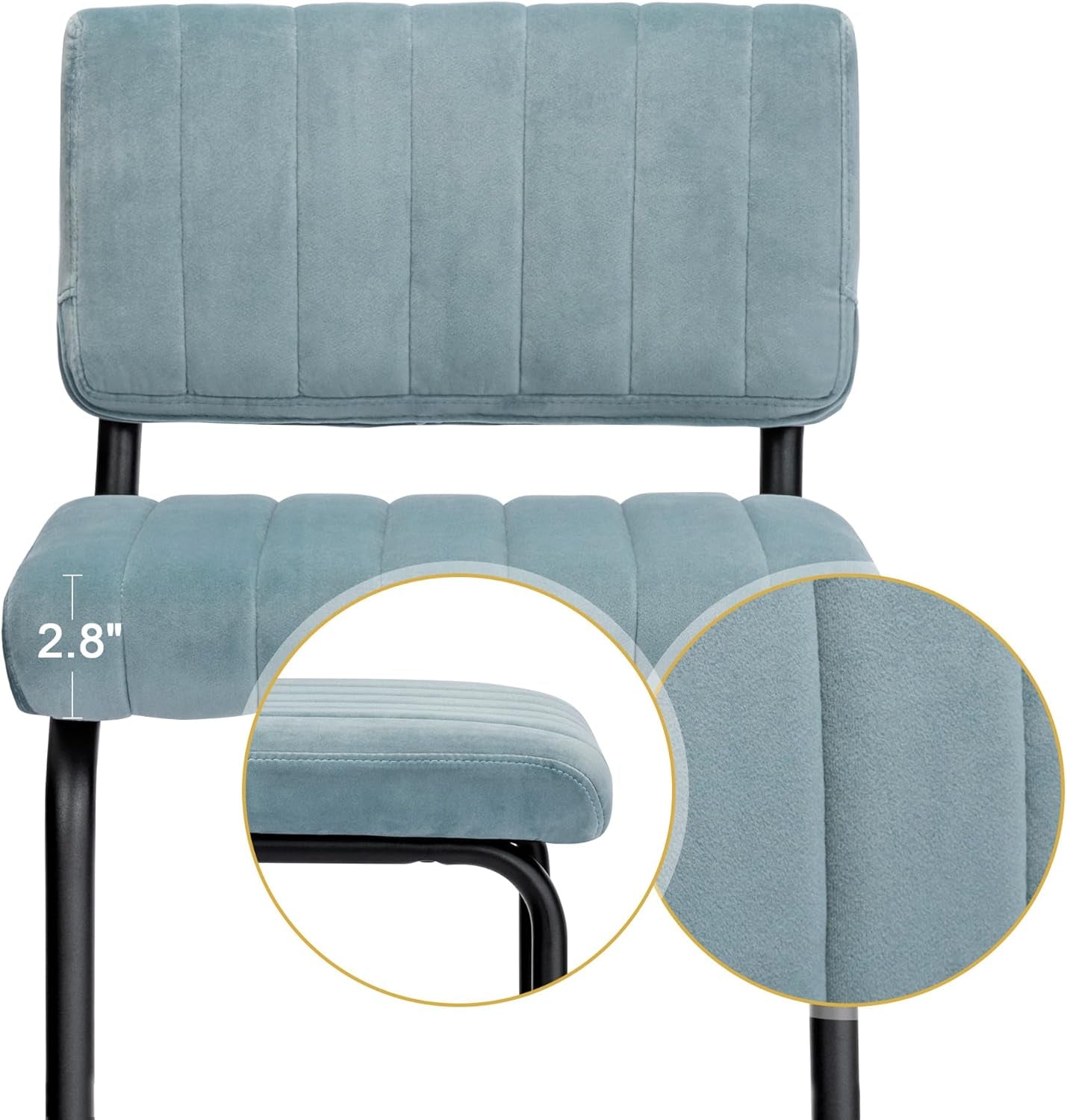 30 Inch Velvet Bar Stools With Tufted Backs, Set Of 2