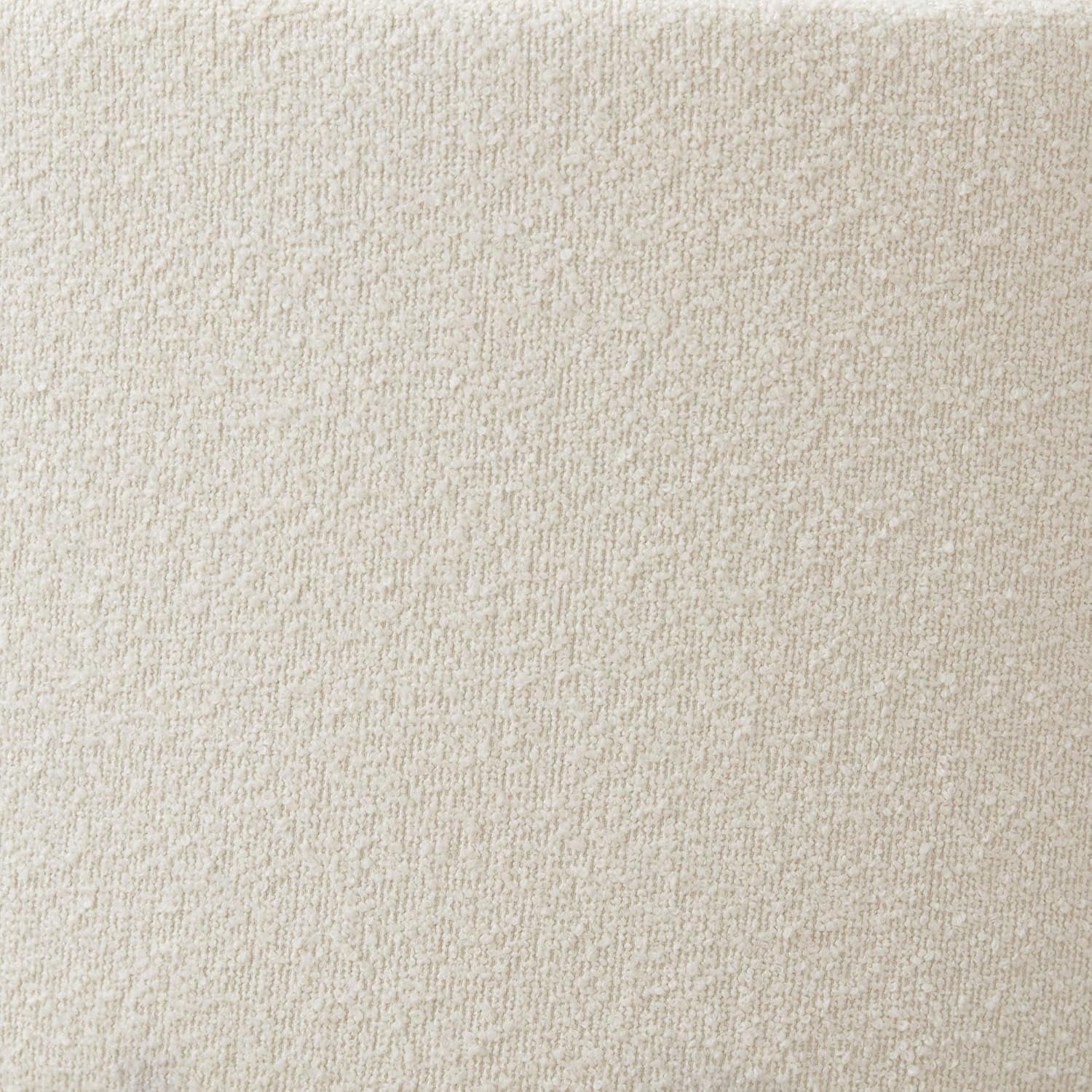 30 Inches Round Hidden Storage Ottoman Beige Boucle