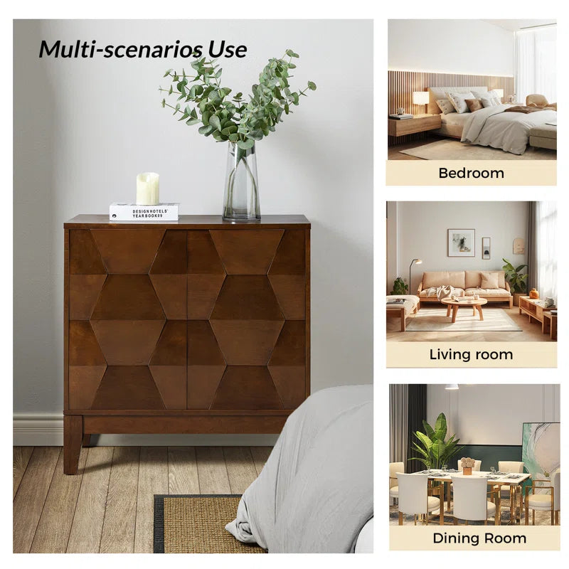 30.6 Inch Contemporary Two Door Storage Cabinet With Adjustable Shelves