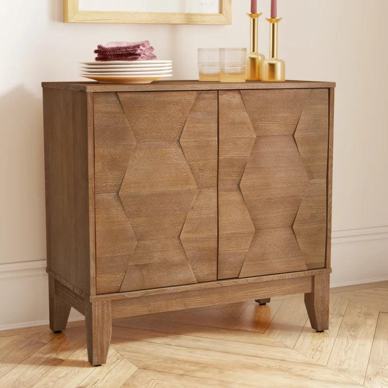 30.6 Inch Contemporary Two Door Storage Cabinet With Adjustable Shelves
