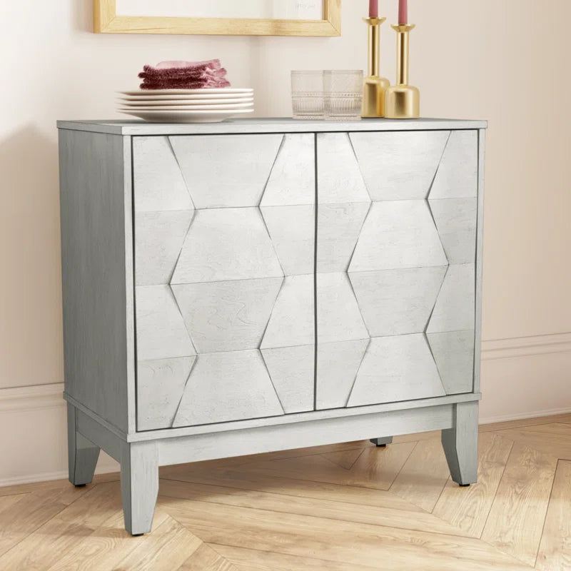 30.6 Inch Contemporary Two Door Storage Cabinet With Adjustable Shelves