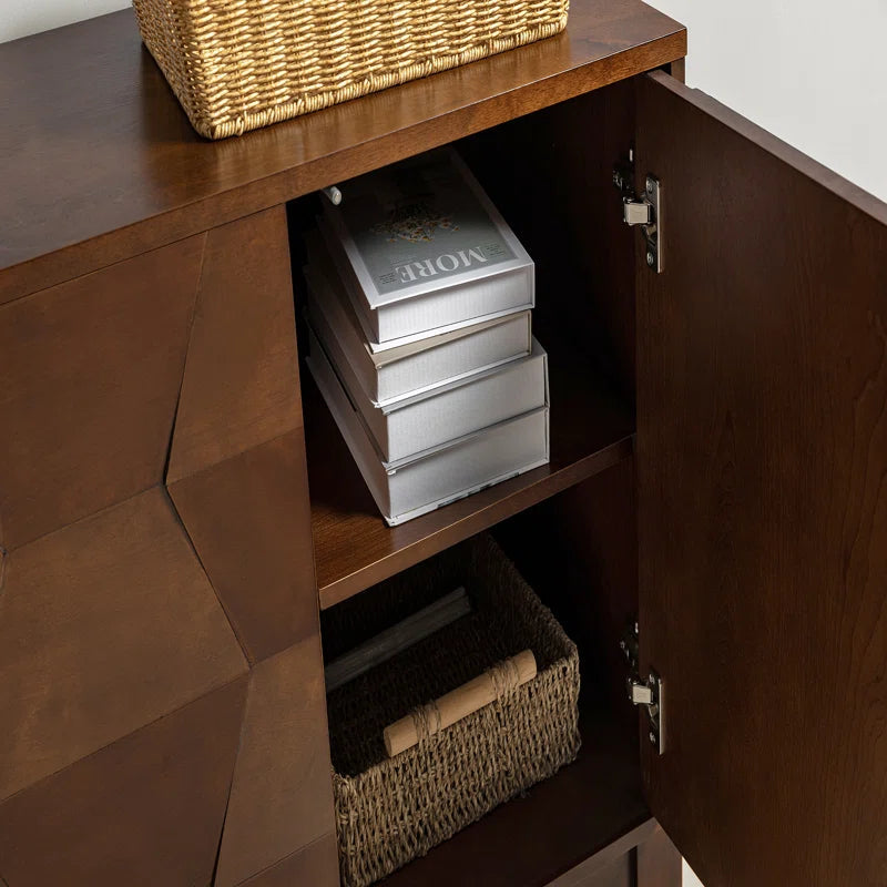 30.6 Inch Contemporary Two Door Storage Cabinet With Adjustable Shelves