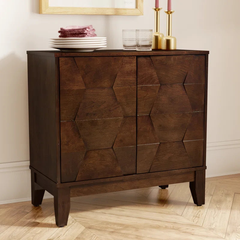 30.6 Inch Contemporary Two Door Storage Cabinet With Adjustable Shelves