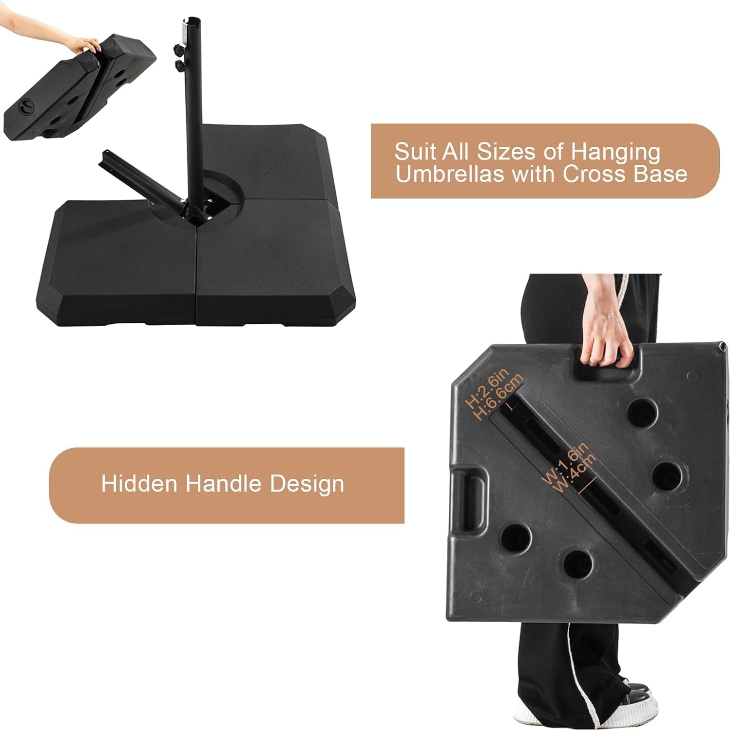 317 Lb Black Heavy Duty Offset Umbrella Base Weights
