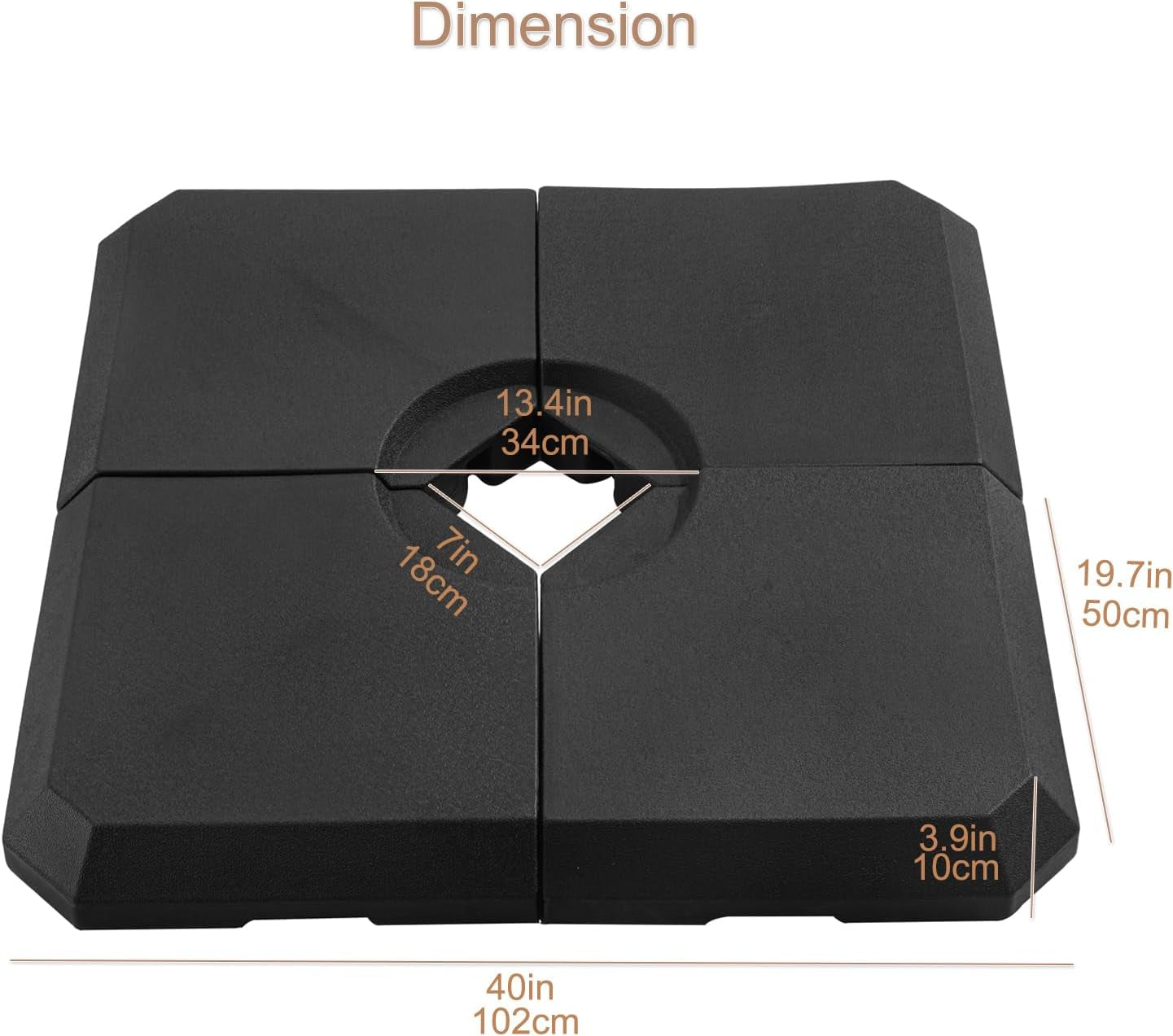 317 Lb Black Heavy Duty Offset Umbrella Base Weights