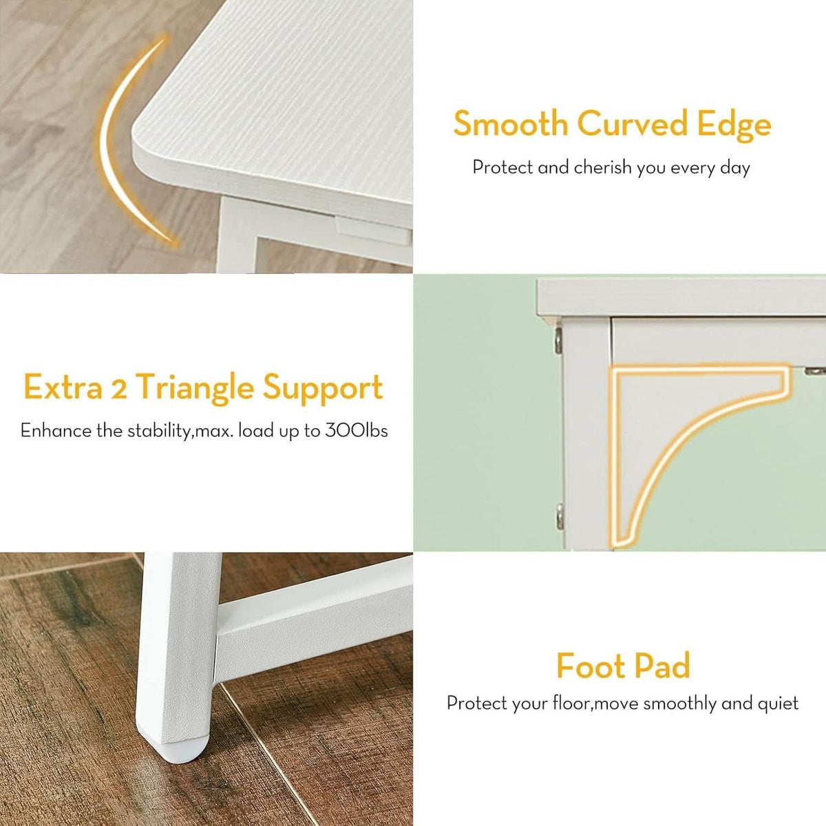 31.5 Inch Folding Desk White For Small Spaces Home Office