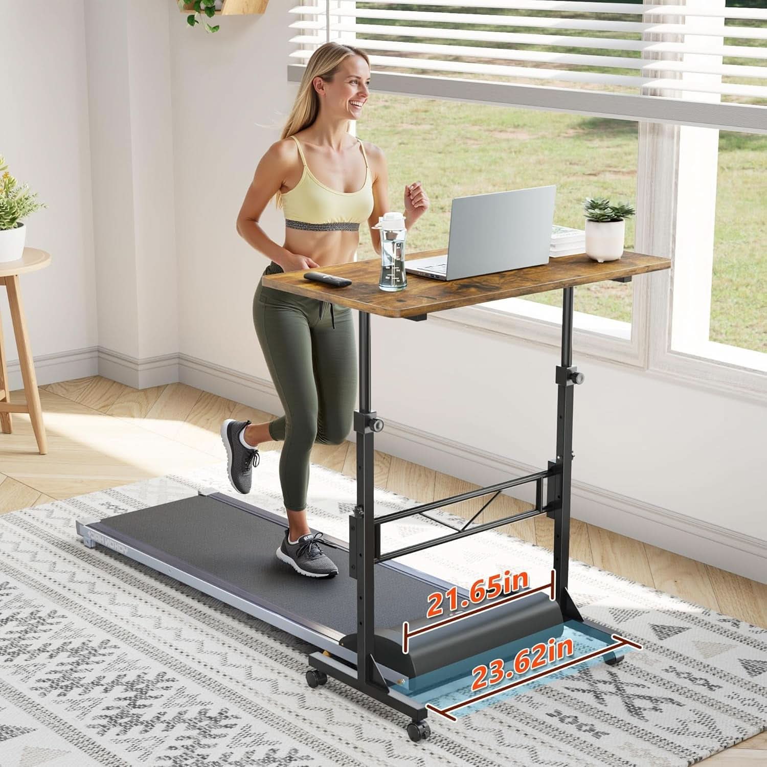 32 Inch Adjustable Standing Desk On Wheels For Home Office