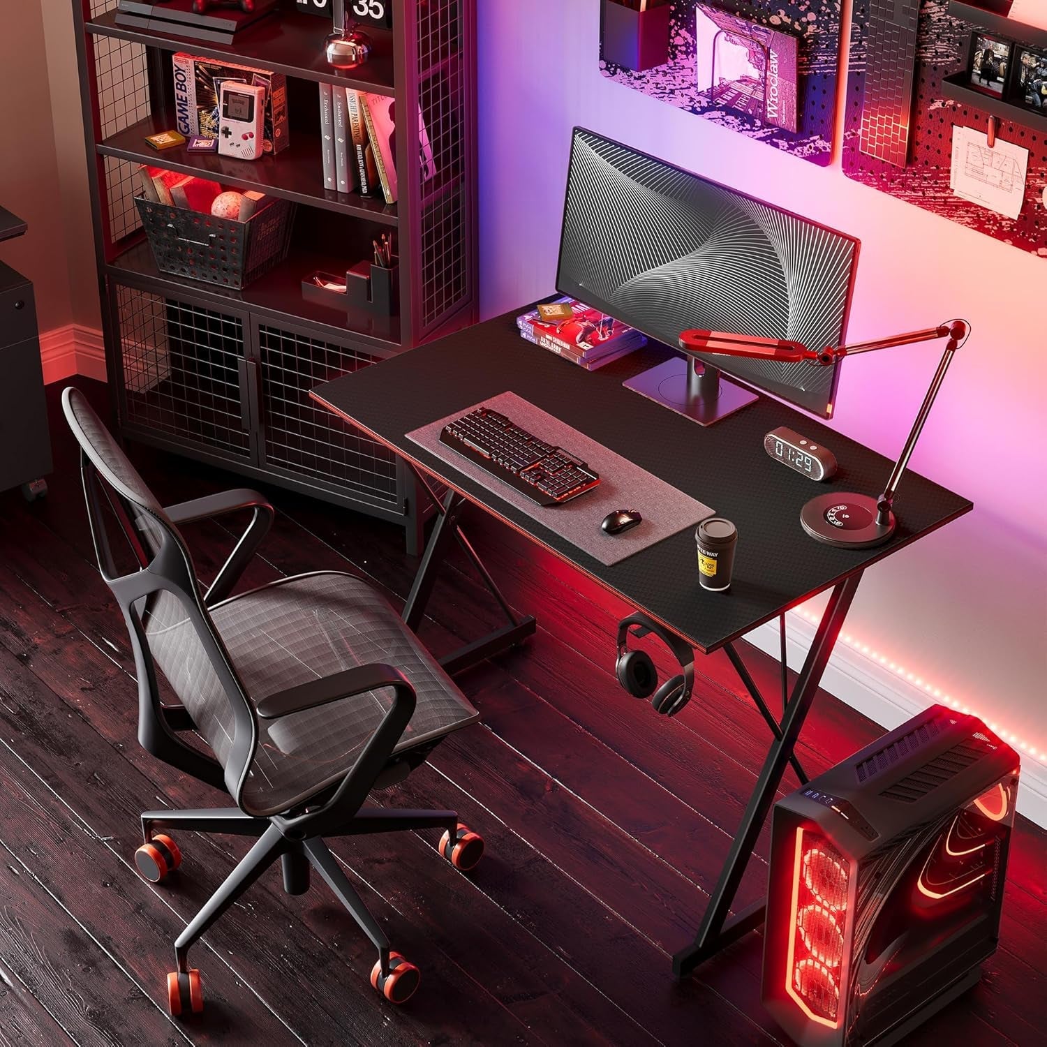 32 Inch Carbon Fiber Gaming Desk For PC Computer Workstation