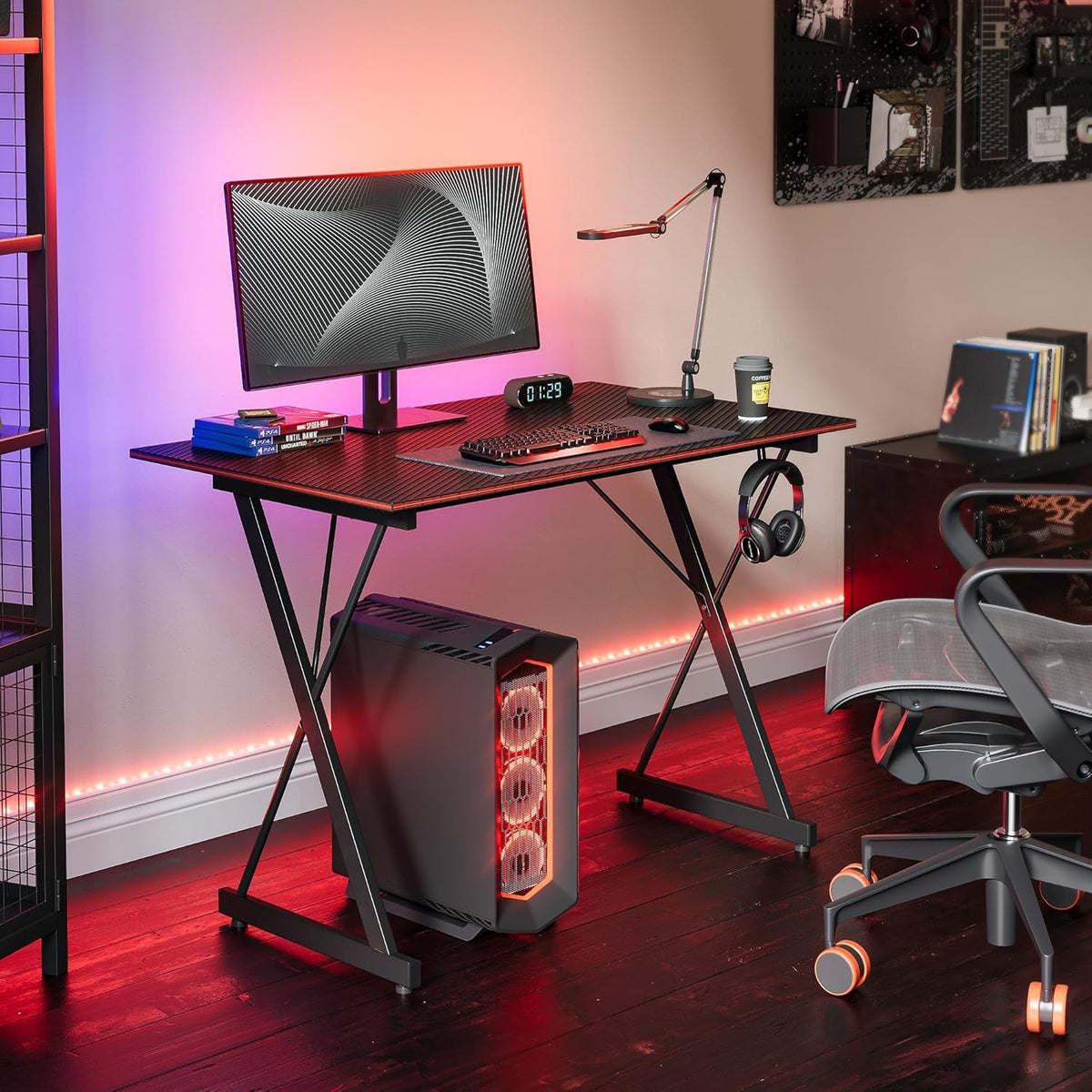 32 Inch Carbon Fiber Gaming Desk For PC Computer Workstation