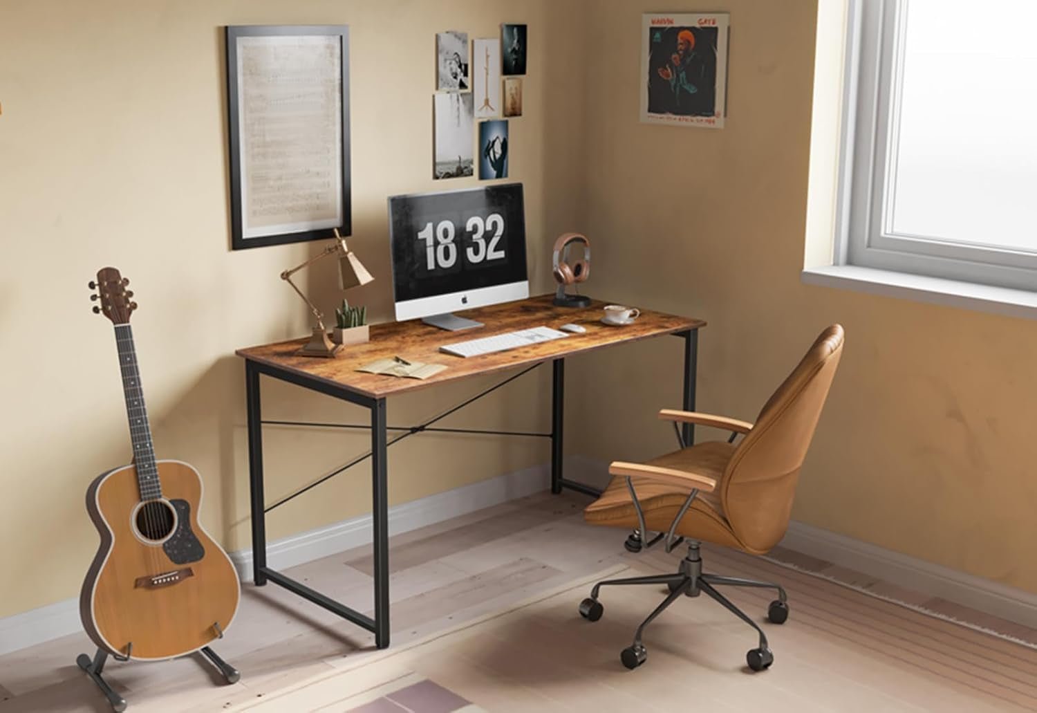 32 Inch Computer Desk Rustic Brown For Small Spaces