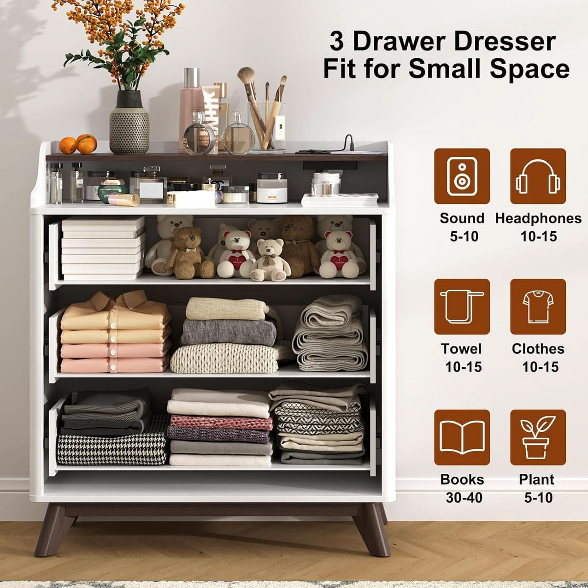 32 Inch Dresser With High Capacity Charging Station