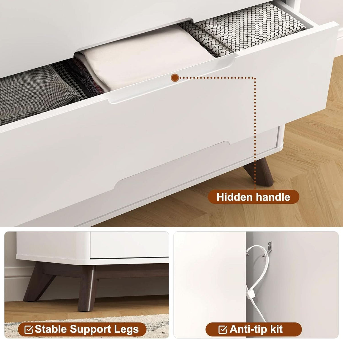 32 Inch Dresser With High Capacity Charging Station