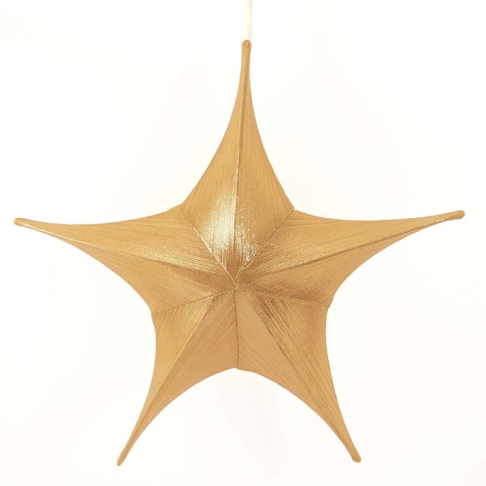 32 Inch Metalic Silk Foldable 3D Star - Gold