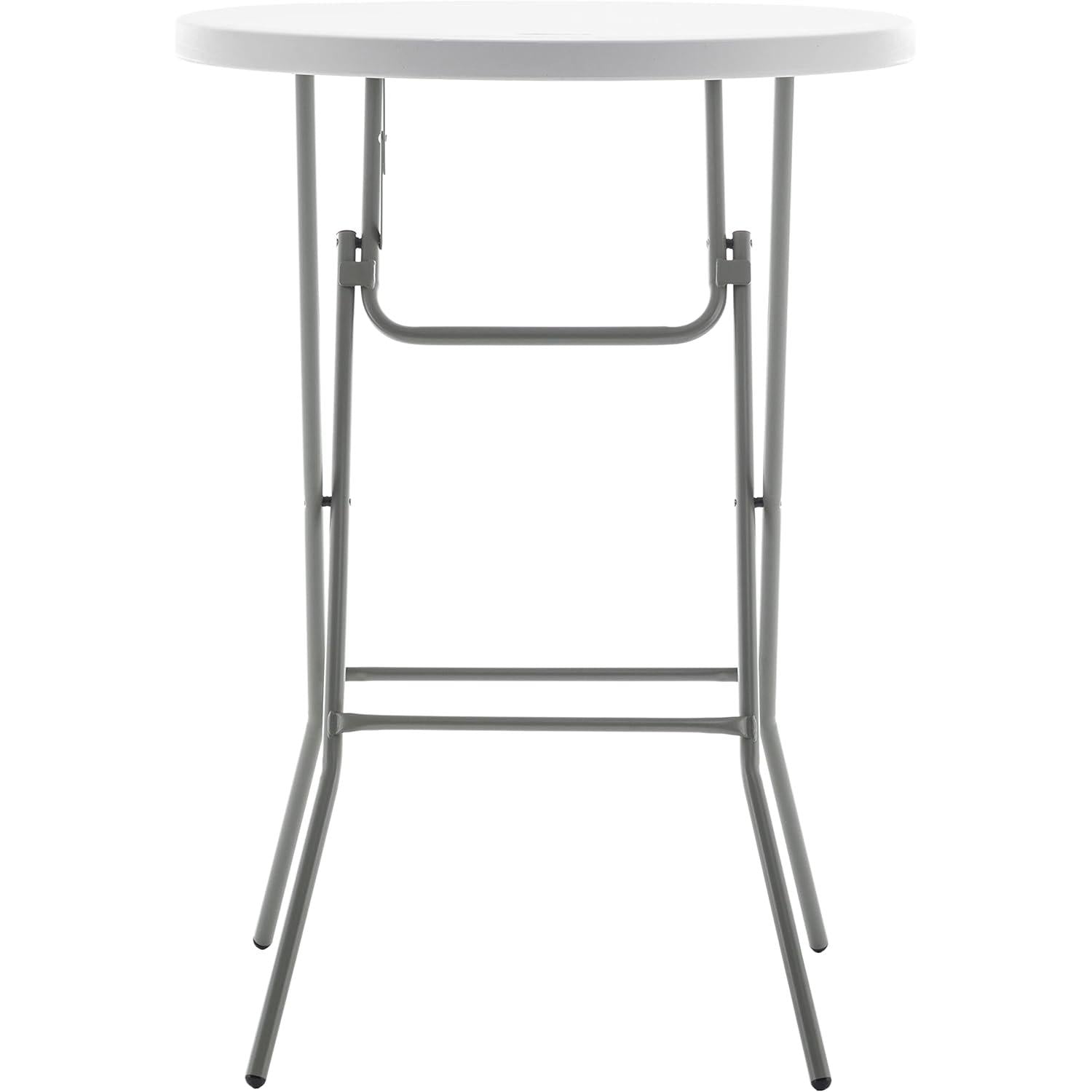 32 Inch Round Bar Height Folding Table White Portable