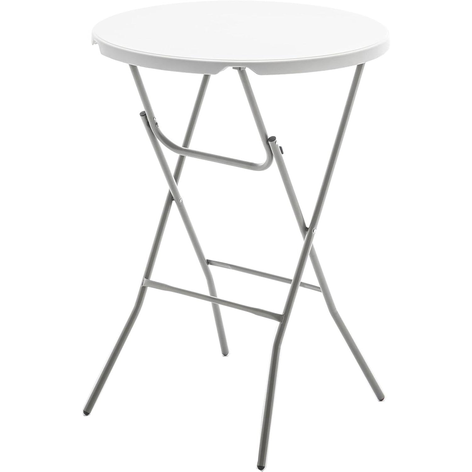32 Inch Round Bar Height Folding Table White Portable