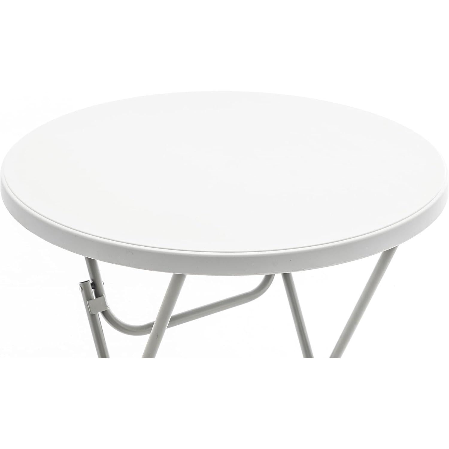 32 Inch Round Bar Height Folding Table White Portable