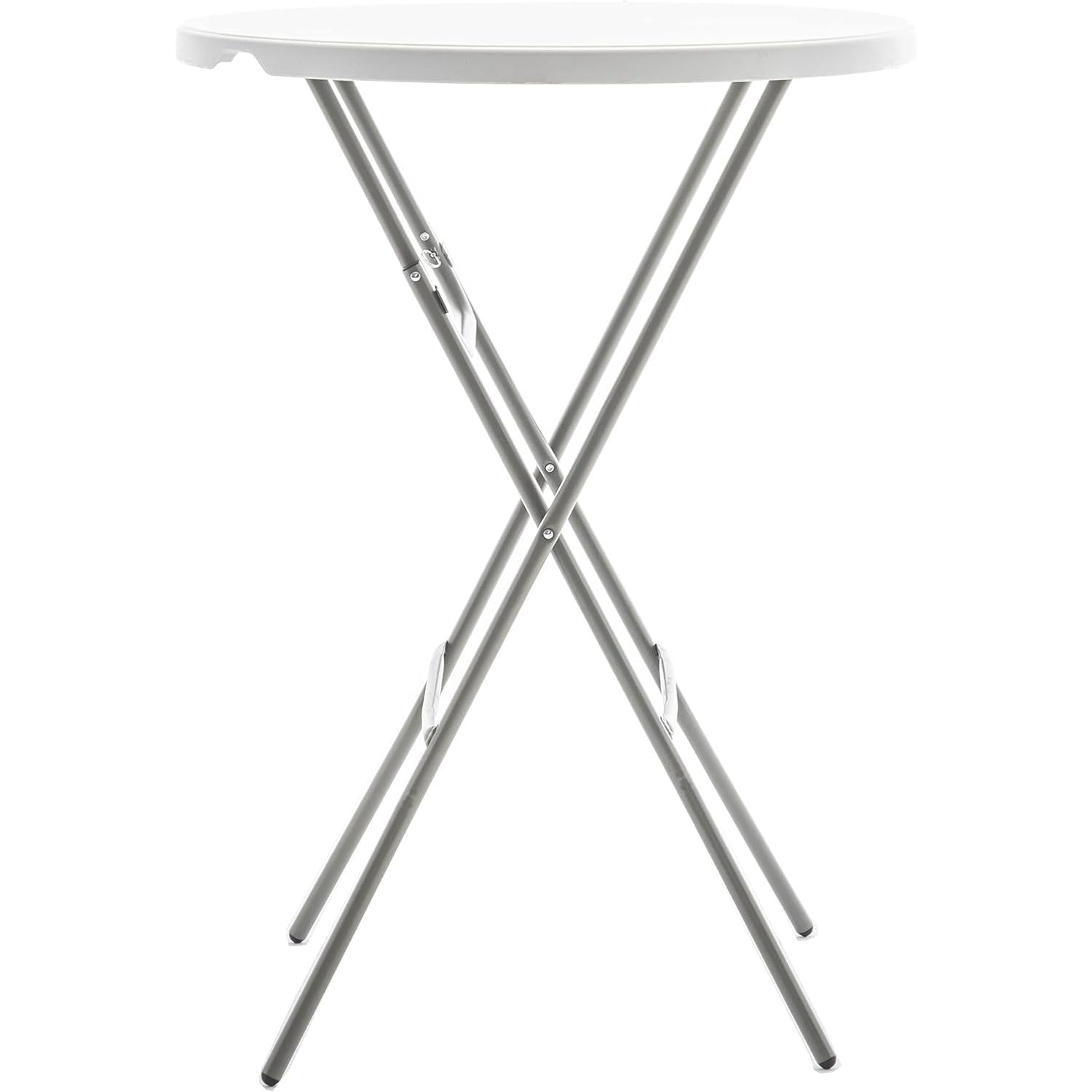 32 Inch Round Bar Height Folding Table White Portable