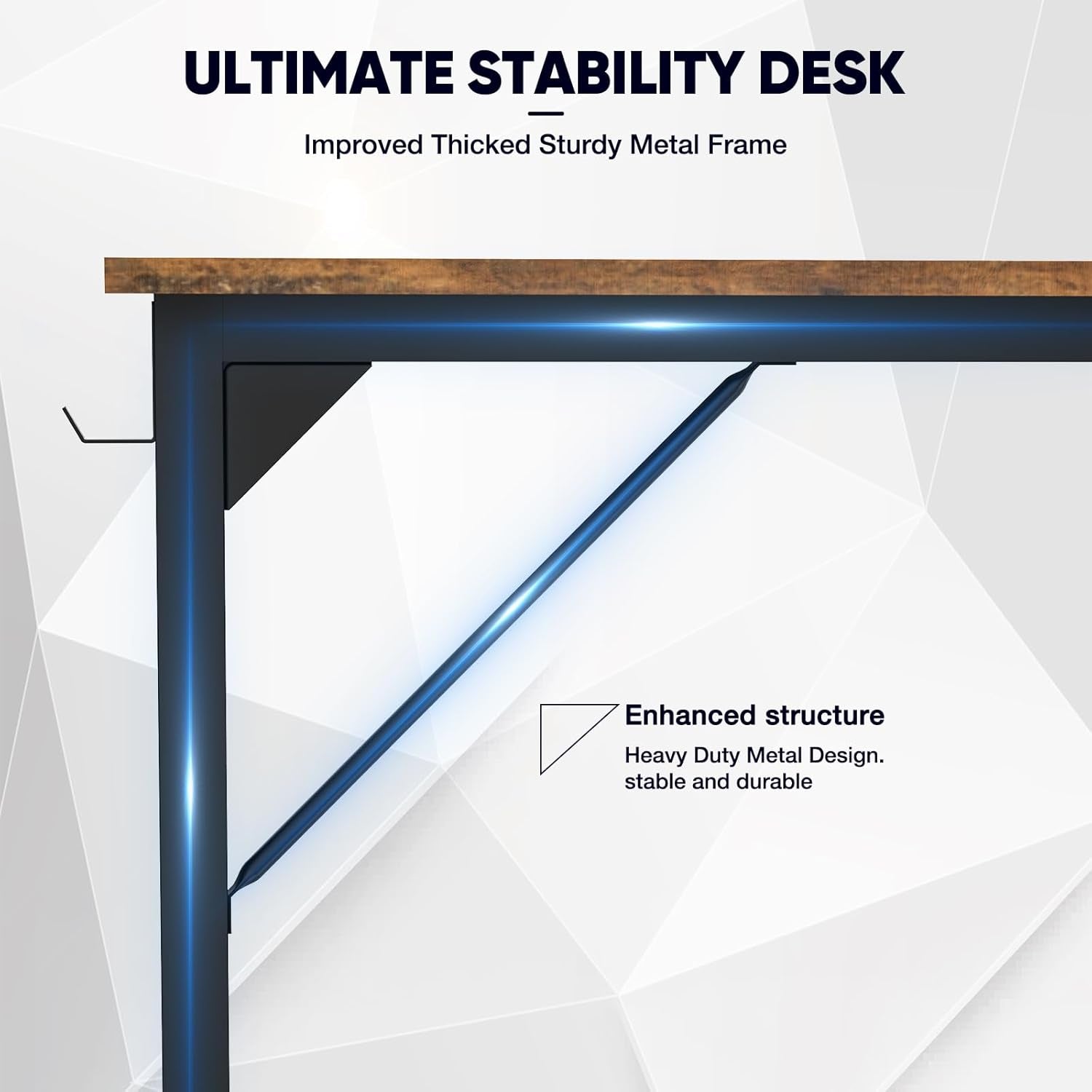 32 Inch Rustic Brown Computer Desk With Storage Home Office