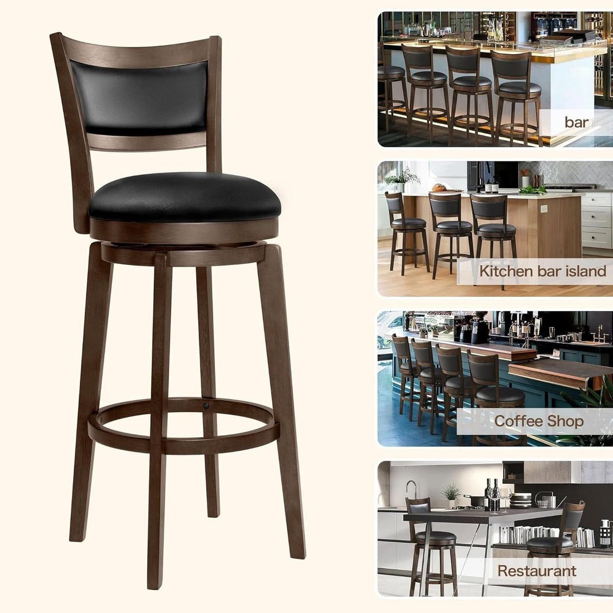 32 Inch Tall Swivel Bar Stools Set of Four