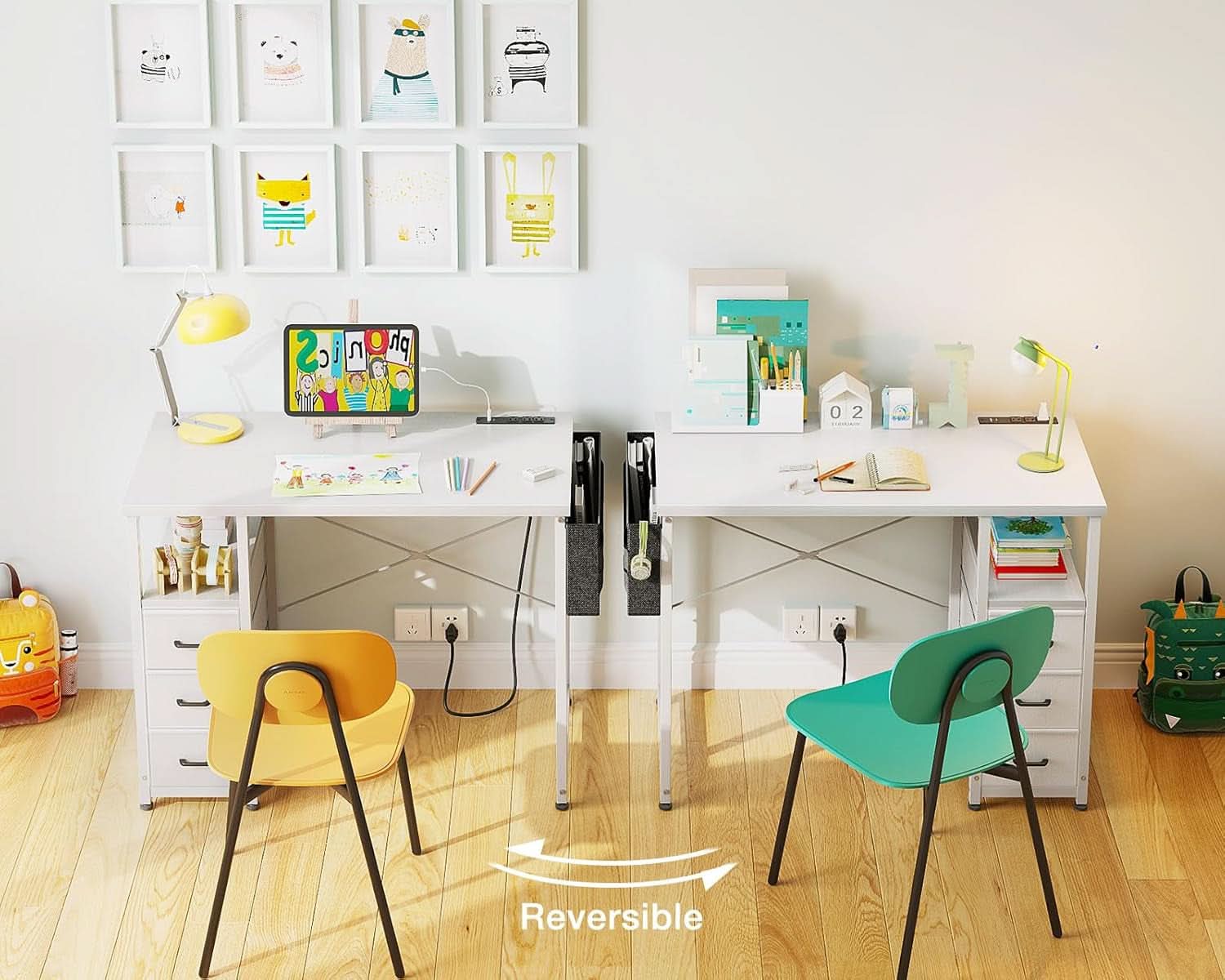 32-Inch Vanity Desk With Fabric Drawers For Small Space