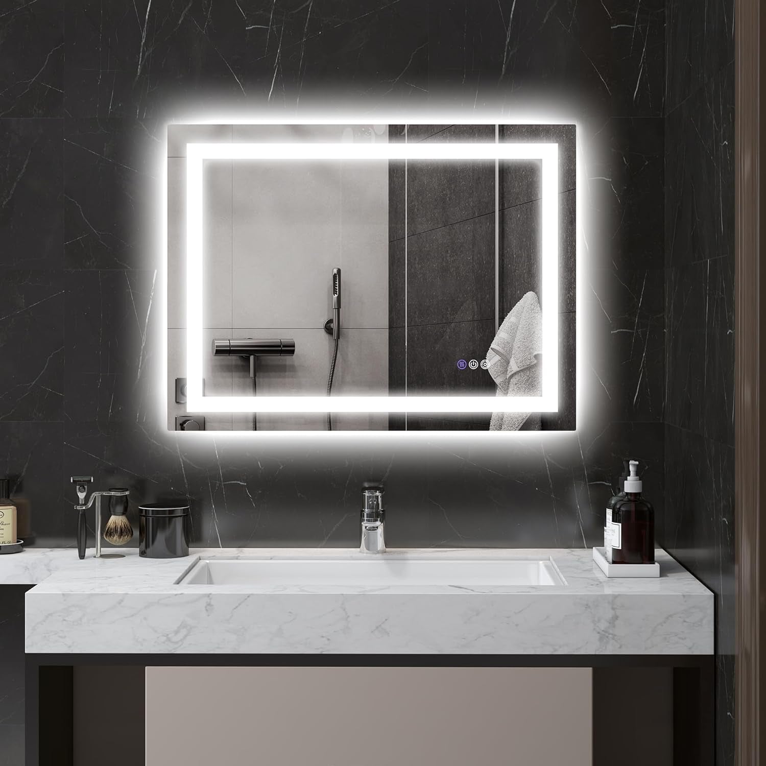 32x24 LED Bathroom Mirror With Anti Fog Dimmable Light