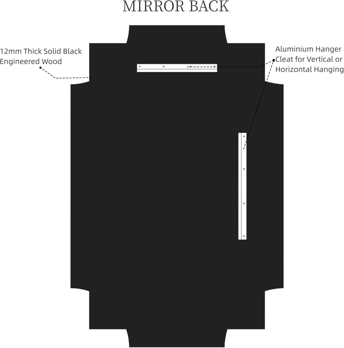 32x48 Inch Gold Wall Mirror Beveled Full Length Mirror