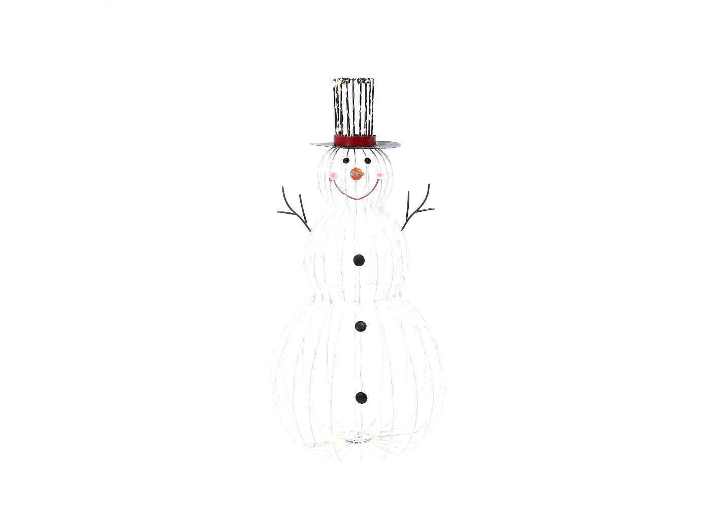 33 Inch Tall Electric Lighted Metal Snowman