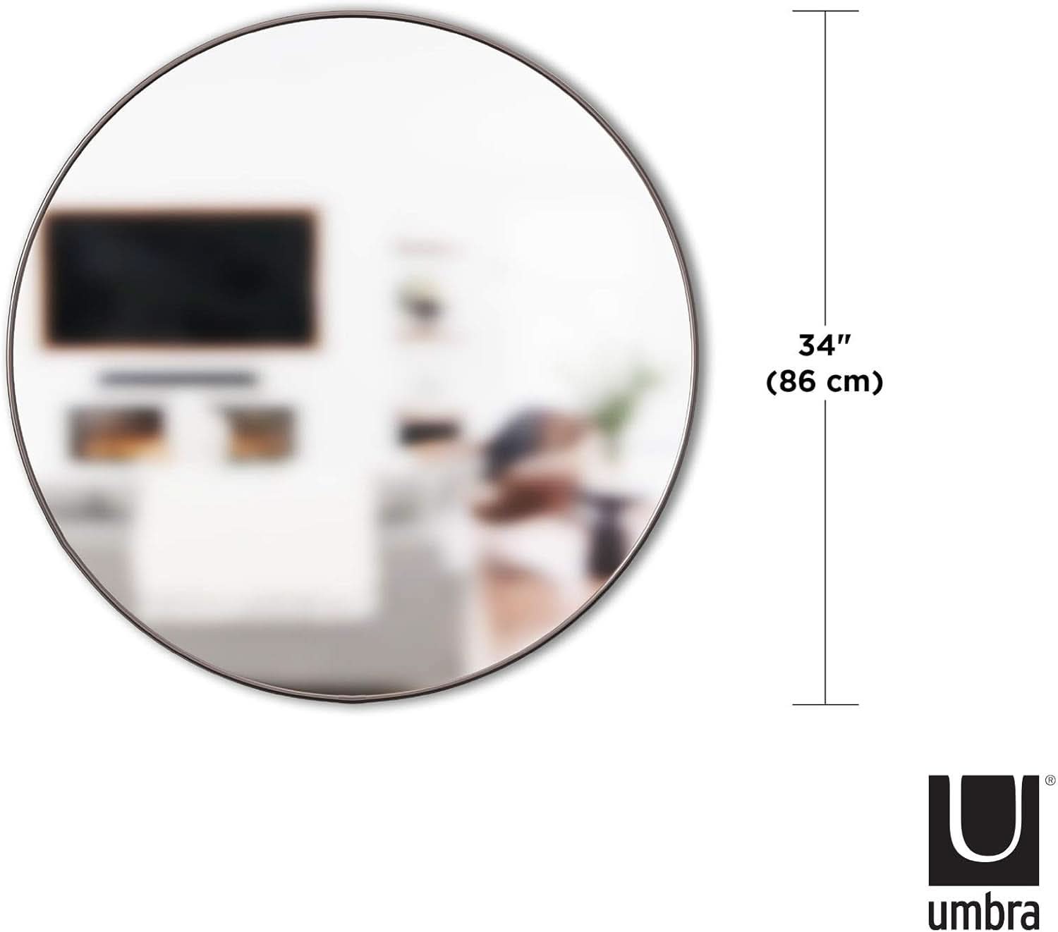 34 Inch Circle Mirror Titanium Finish For Entryways