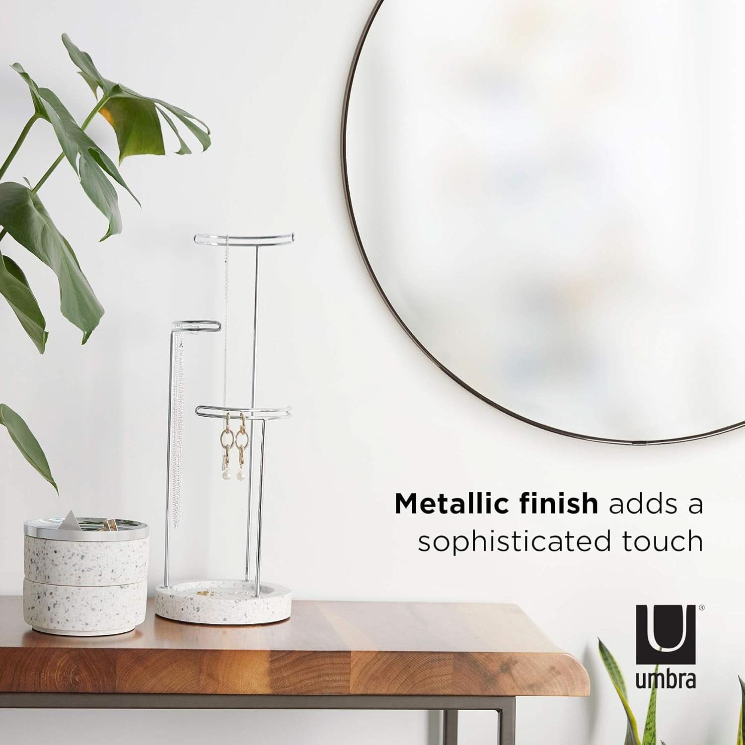 34 Inch Circle Mirror Titanium Finish For Entryways