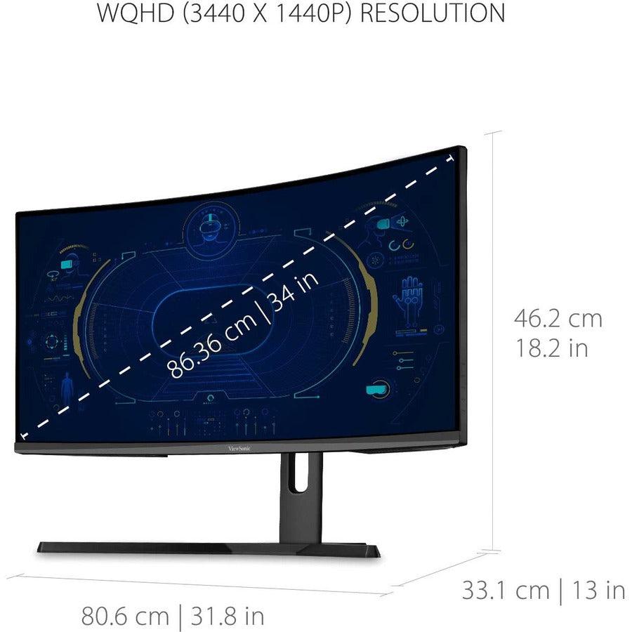 34 Inch Curved Gaming Monitor - 180Hz WQHD Ultrawide Display | ViewSonic VX3418-2KPC