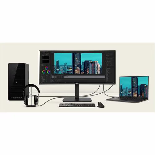 34 UltraWide Curved Monitor - QHD IPS Display with Built-in Webcam | LG 34BA85QE-B