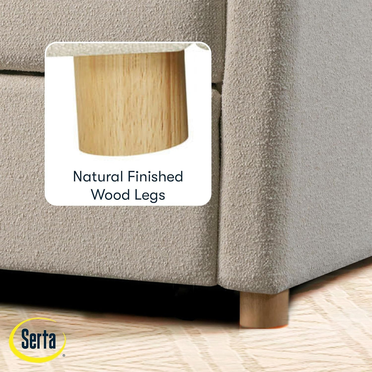 36 Inch Convertible IvoryBoucleTexture Accent Chair Dreamcoil
