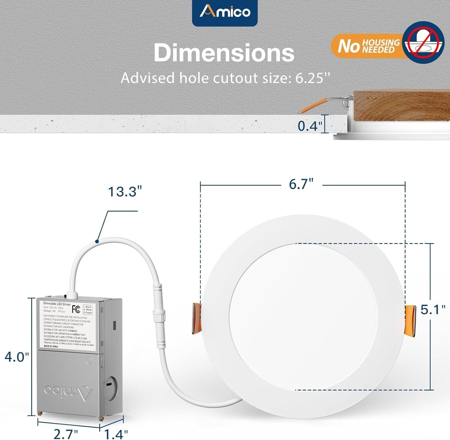 36-Pack Slim 6-Inch LED Recessed Lights With 5 CCT