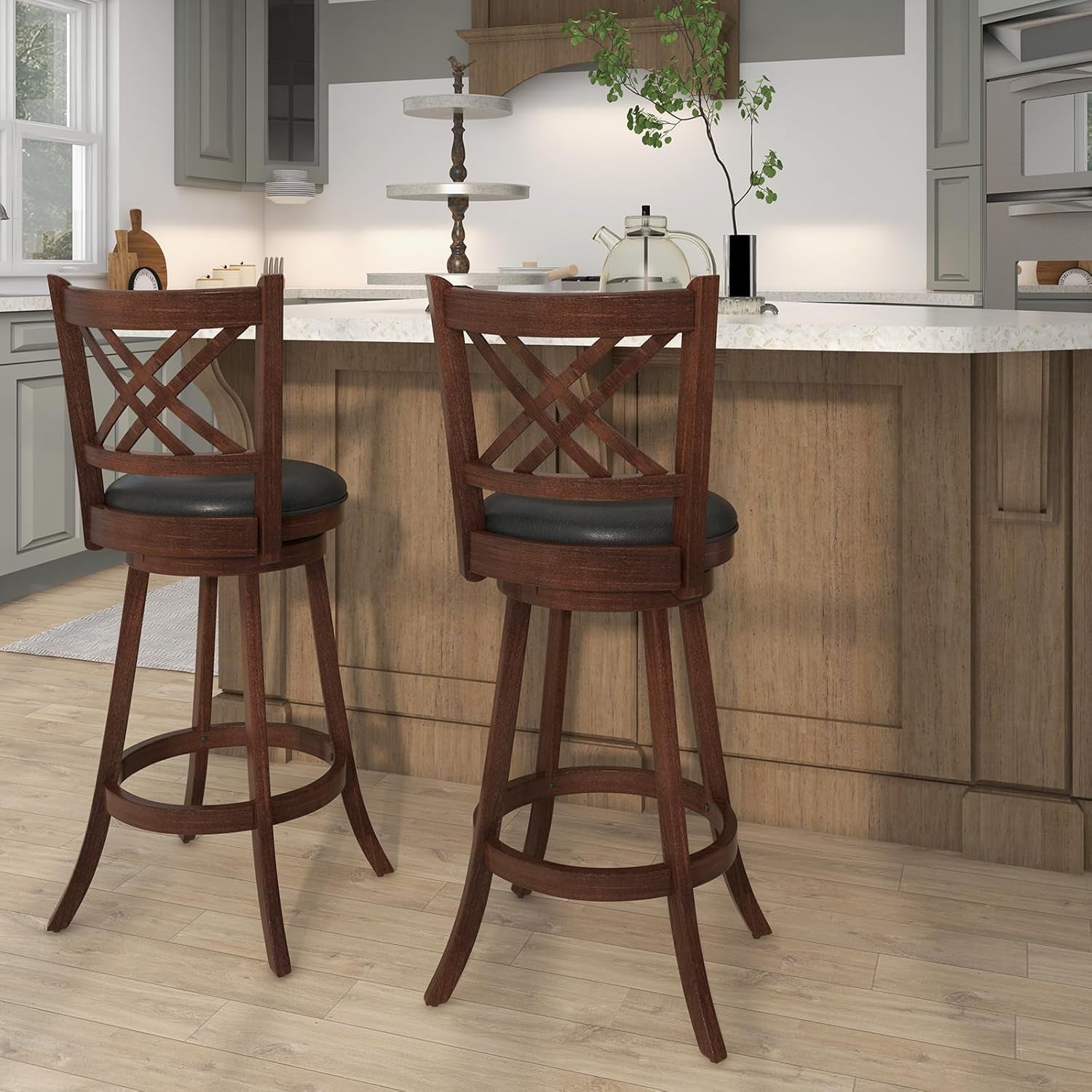 360 Degree Swivel Bar Stools Set of Two