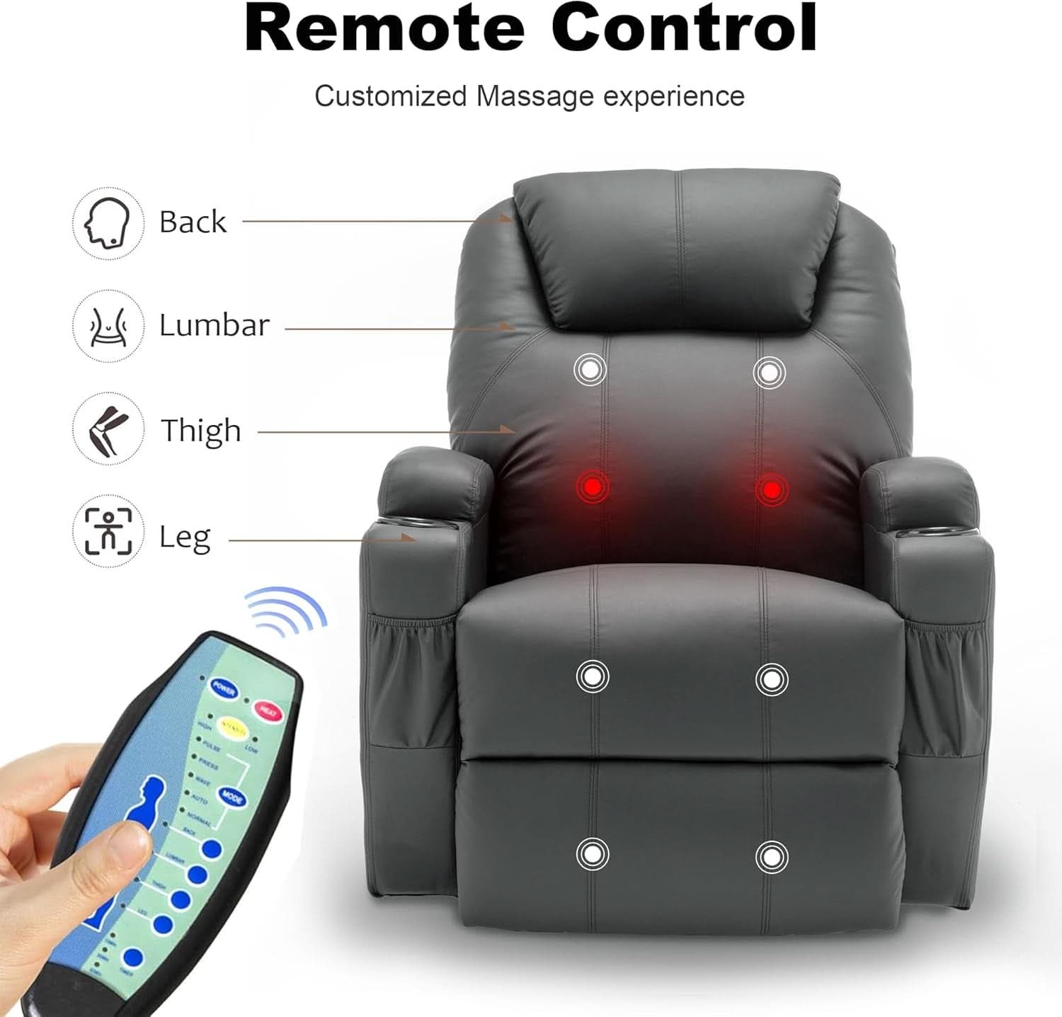 360 Degree Swivel Recliner Chair With Massage And Heat