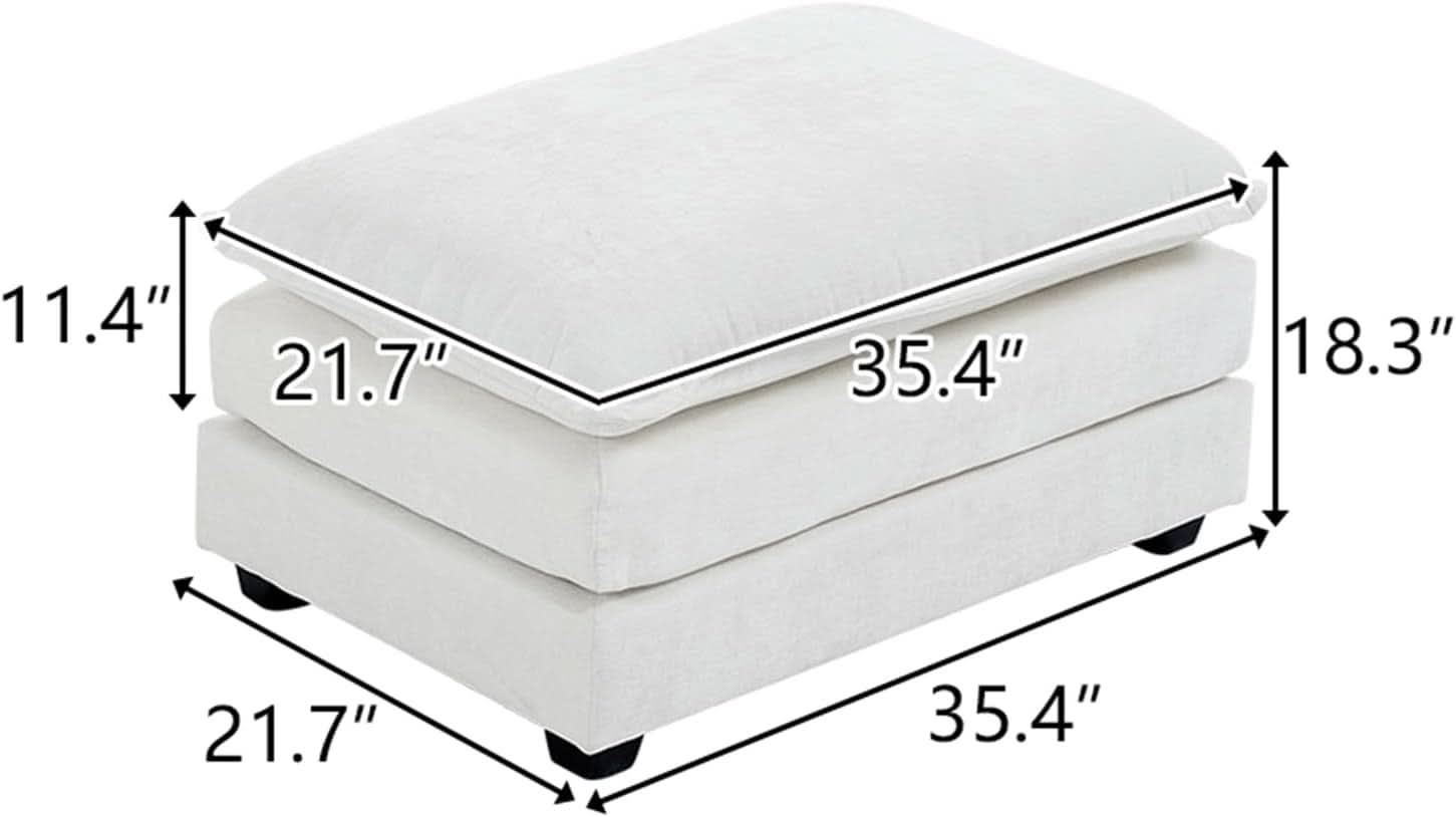 36.6 Inch Cream Ottoman Living Room Furniture Luxurious